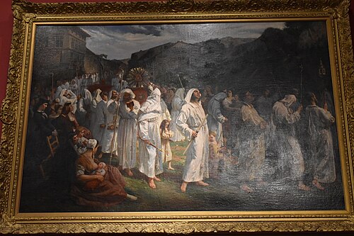 Procession des pénitents blancs, 1865, Pierre Grivolas