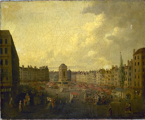 Le marché des Innocents, vers 1791, 1791, Pierre Joseph Lafontaine