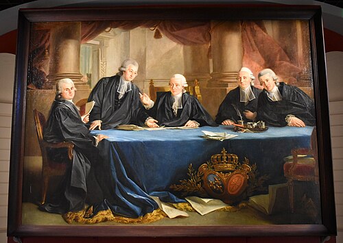 Portrait du juge et des consuls de la Bourse de Bordeaux de l'année 1785-1786, 1787, Pierre Lacour
