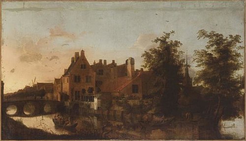 Houses beside a Canal, 1648, Pieter van Asch