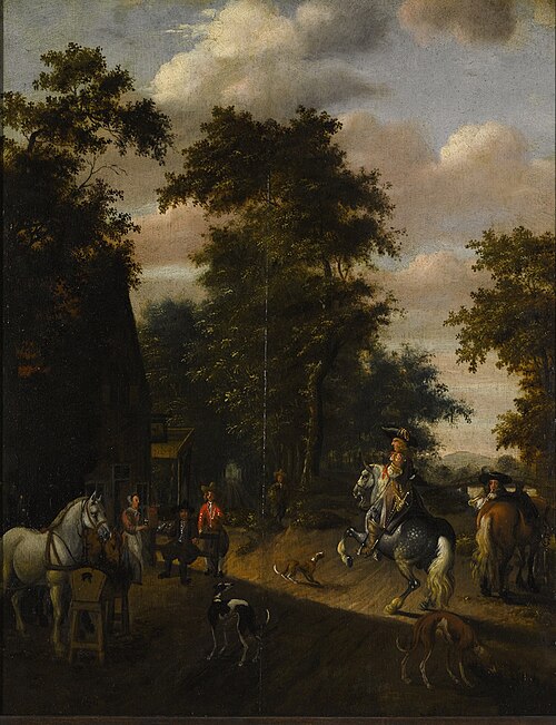 rest of horsemen at an inn, 1649, Pieter van Asch