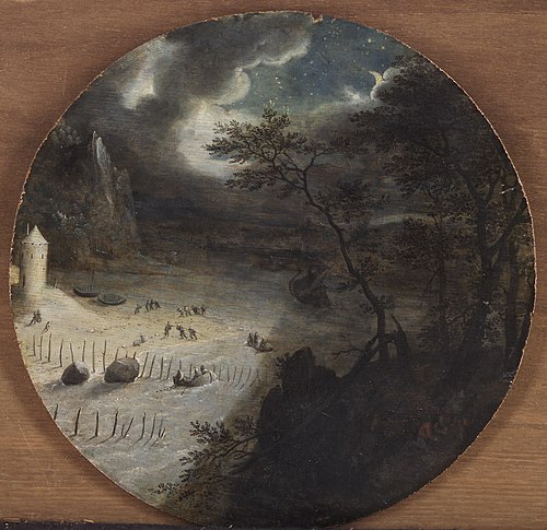 Fishing at Night, 1600, Pieter Stevens