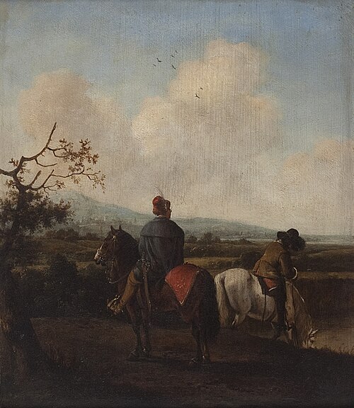 Landscape with two men on horseback, 1665, Pieter Verbeeck