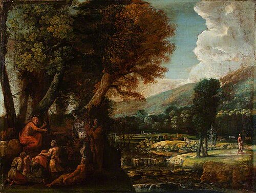 Landscape with Saint John the Baptist Preaching, , Pietro Paolo Bonzi