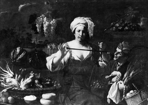 A Fruit Vendour and a Boy, , Pietro Paolo Bonzi