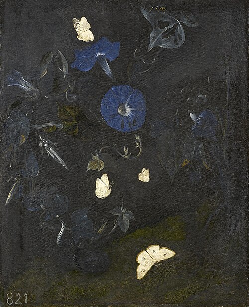 Flowers with Butterflies and a Snake, 1660, Otto Marseus van Schrieck