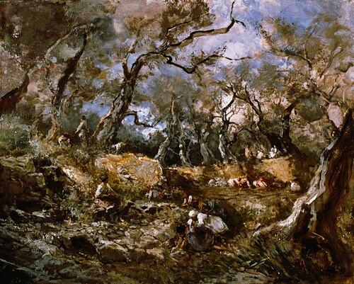 La raccolta delle olive a Bordighera, 1917, Pompeo Mariani