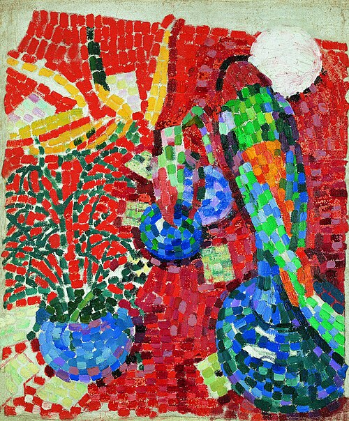 Still Life with Parrot, 1907, Robert Delaunay