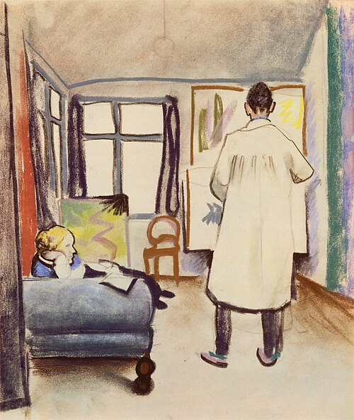 Maria and Franz Marc in Macke’s studio in Bonn, 1912, August Macke