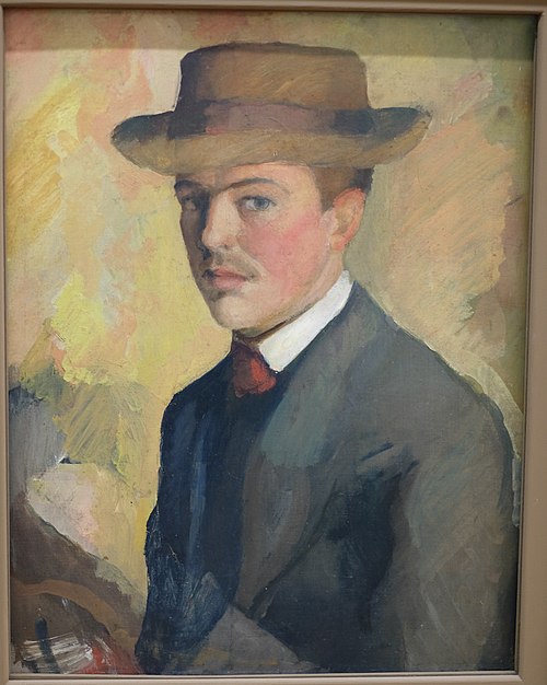 Autoportrait au chapeau, 1909, August Macke