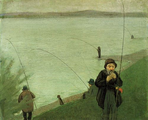Angler am Rhein, 1907, August Macke