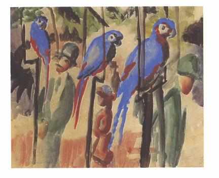 At the parrots, , August Macke