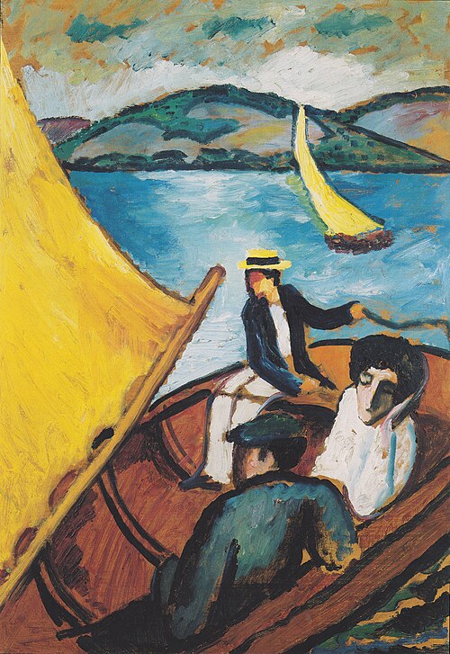 Sailing boat on the Tegernsee, 1910, August Macke