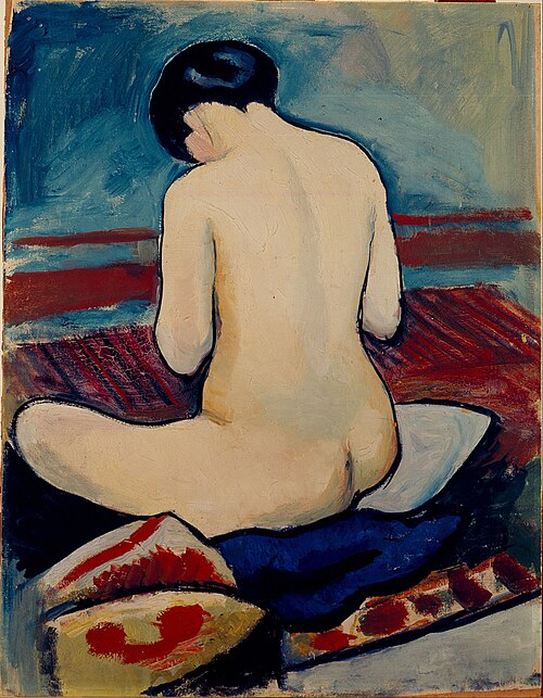 Sitting Nude with Pillow, 1911, August Macke