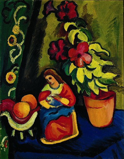 August Macke: stilleven met madonna, 1911, August Macke