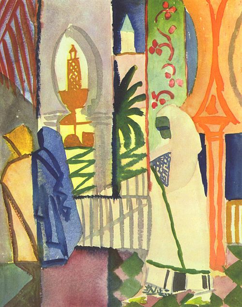 In the Temple Hall, 1914, August Macke