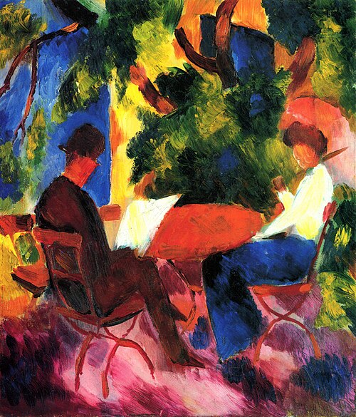 Couple-at-the-garden-table, 1914, August Macke