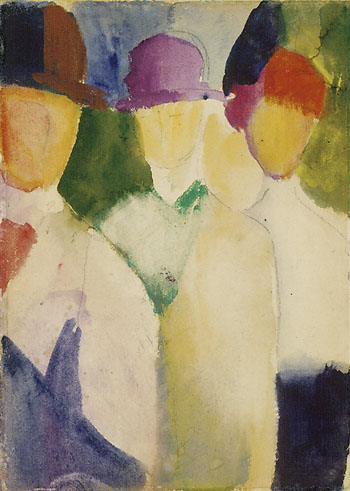 Zwei Männer mit Frau (klein), 1913, August Macke
