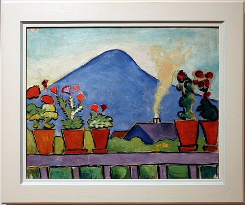 Geranien vor blauen Bergen, 1911, August Macke