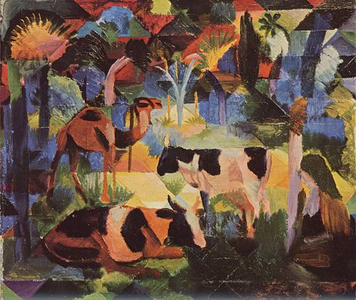 Landscape with Cows and Camel, 1914, August Macke