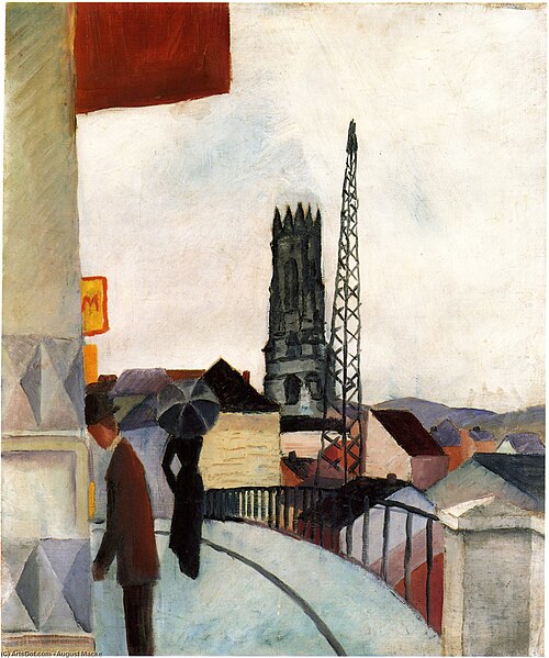 Cathédrale de Fribourg en Suisse, 1914, August Macke