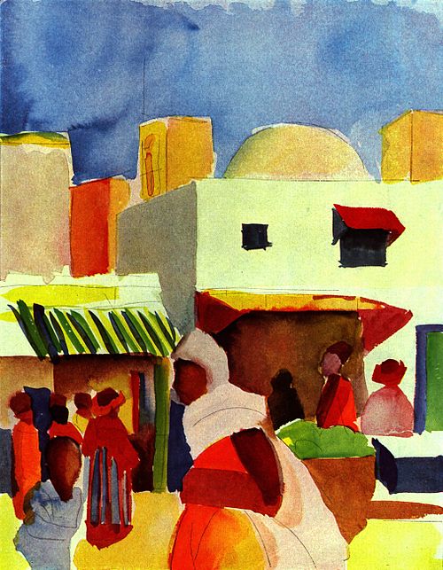 Market in Tunis, 1914, August Macke