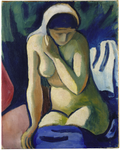 Naked Girl with Headscarf, 1910, August Macke