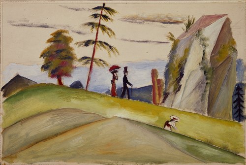 Strollers in a Rocky Landscape, 1911, August Macke