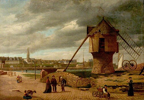 Landscape with a Windmill, St Malo, France, 1877, James Collinson