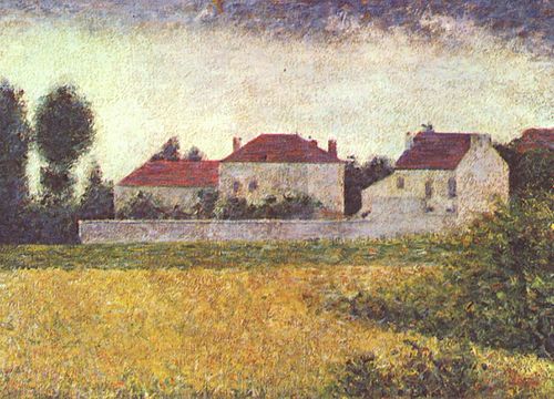 Ville d'Avray, maisons blanches, 1882, Georges Seurat