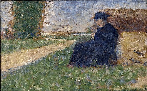 Massif figure in a landscape, 1882, Georges Seurat