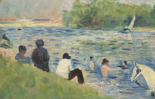 Bathers at Asnières (Study I), 1883, Georges Seurat