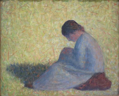 Paysanne assise dans l'herbe, 1883, Georges Seurat