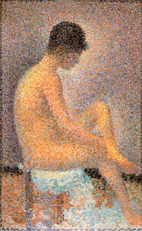 Poseuse assise, de profil, 1887, Georges Seurat
