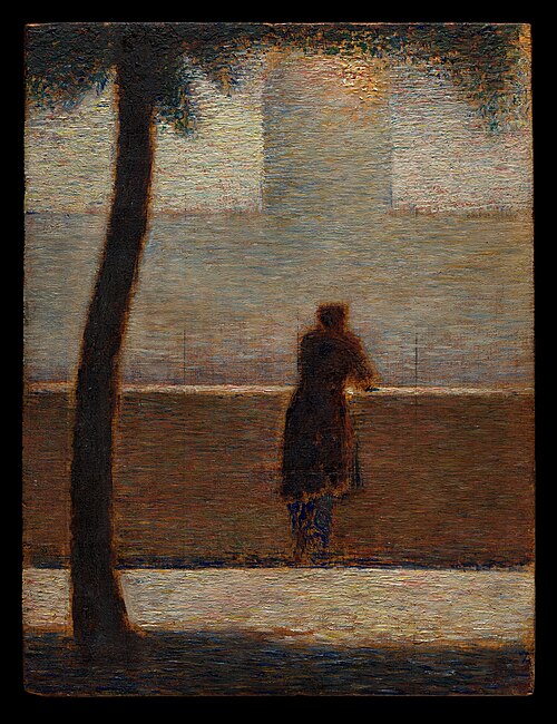 A Man Leaning on a Parapet, 1881, Georges Seurat