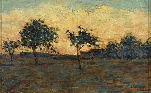 Sunset, 1881, Georges Seurat