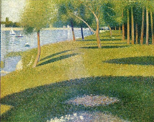 Paysage, l'île de la Grande-Jatte, 1884, Georges Seurat
