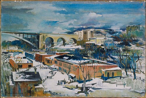 Winter, Harlem River, , Preston Dickinson