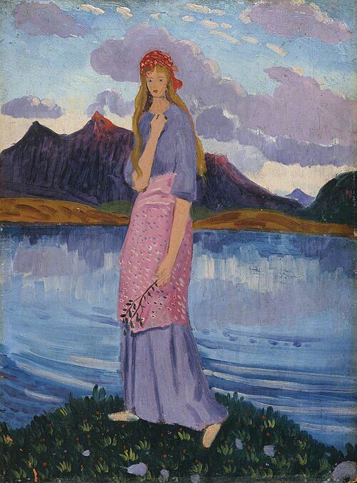 Girl Standing by a Lake, 1911, James Dickson Innes