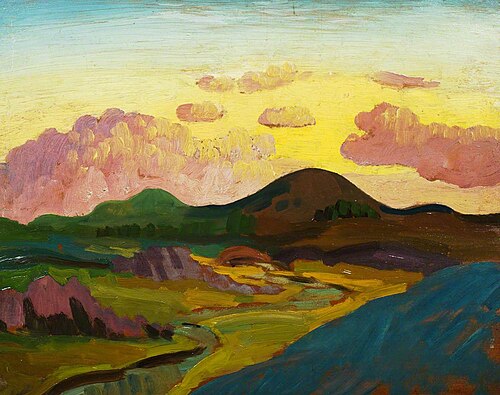 Evening, Sun Setting behind Arenig Fach, , James Dickson Innes