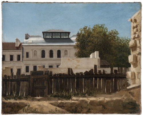 Rivningstomt med palladiansk villa i bakgrunden, 1820, Prosper Barbot