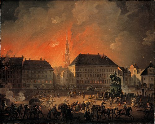 Le bombardement anglais de Copenhague, 1807, Christian August Lorentzen