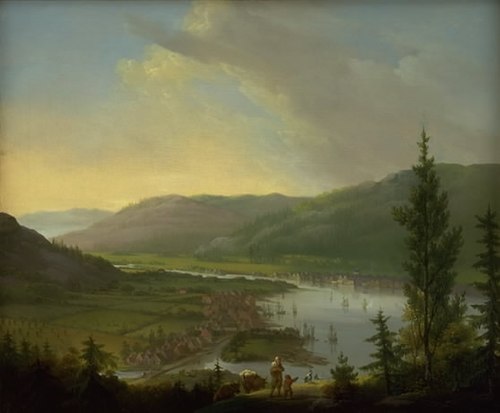 View towards Drammen, Norway, 1790, Christian August Lorentzen