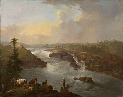 The Waterfall Sarpsfossen, 1795, Christian August Lorentzen