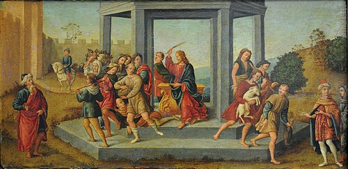 Christ drives the merchant from the Temple, 1508, Raffaello Botticini
