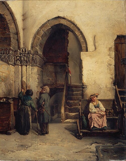Archäologe in der Kirche von Valeria, 1870, Raphaël Ritz