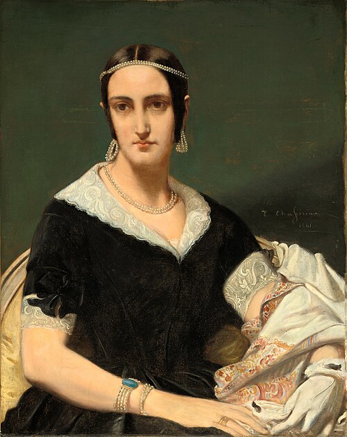 Portrait of a Young Woman with Pearl Necklaces, 1841, Théodore Chassériau