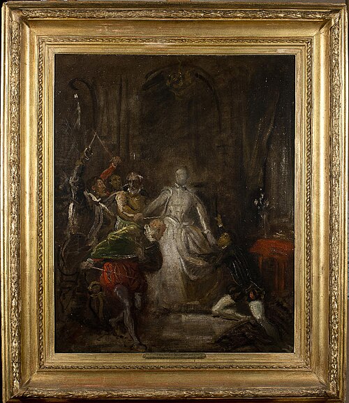Marie Stuart protégeant Riccio, 1845, Théodore Chassériau