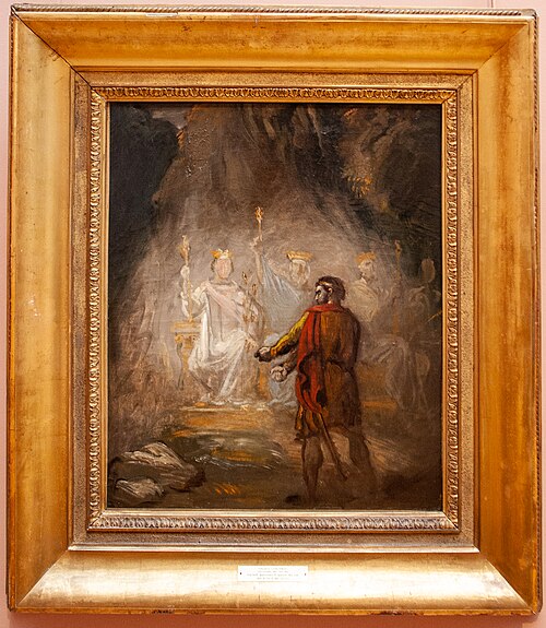 Macbeth apercevant les spectres des rois. Esquisse., 1857, Théodore Chassériau