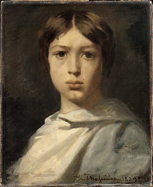 Portrait de jeune garçon. Le Broyeur de couleurs de l'artiste, 1839, Théodore Chassériau